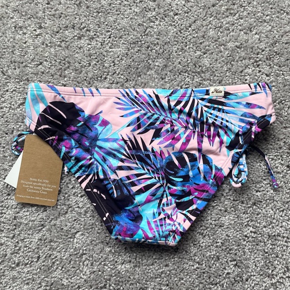 Hobie Size Medium Bikini Bottoms Criss Cross Ties on Sides Palm Leaf Print - Picture 2 of 8